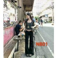 ราคา MICRO LASH สไตล์อเมริกันสูง สีดำ หลวม ไม่ติด กางเกงยีนส์ทรัมเป็ต ใหม่ ผอม สาวฮอต Extended Mop Pants ไทย (1733570401892271281)