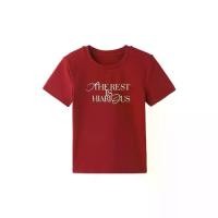 ราคา Summer New Design Red Off-Shoulder Short Sleeve T-Shirt for Women Slim Fit Letter Print Hot Girl Short Top (1733708451054585461)