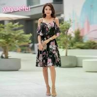 ราคา Women's Floral Print Chiffon Dress Sleeveless Ruffled Cami Dress Casual Work A Line Dress (1733926994037933498)
