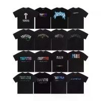 ราคา Cross-border Trendy Brand Trapstar Letter Gradient Print Men's Loose Round Neck Pullover Casual Short Sleeve T-Shirt (1733137601792148546)