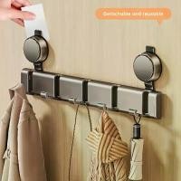 ราคา Musurjoy 1 Door Back Suction Cup Hook - No Drilling Required, Wall-Mounted, 3/4/5/6/7 Hook Design, Simple Gray Style, Large Capacity Load-Bearing, Suitable for Towels, Keys, Bags (1733826292619576717)