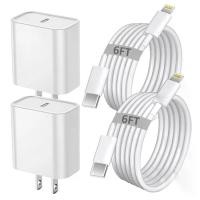 ราคา iPhone Fast Charger, iPhone Charger Fast Charging 2-Pack PD 6 Feet (Approx. 1.8m ) Type C Fast USB C to Lightning Data Cable Fast Charger iPhone USB C Wall Plug, Compatible with (1733954719922489080)