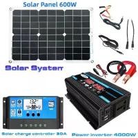 ราคา Solar Panel Inverter, 600W, 6000W Solar Power System, 12V to 110V / 220V, Outdoor and Indoor Use, Suitable for Cars and Mobile Phones, Solar Charger (1733761465534809583)