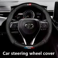ราคา Toyota GR Car Steering Wheel Cover Carbon Fiber Protection For Toyota Wigo Vios Rush Innova Hilux Raize Avanza Fortuner HiAce Yaris Corolla Altis Agya Veloz RAV4 Camry Prius 3D Printing Logo (17338825