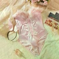 ราคา ชุดชั้นในบอดี้สต็อกกิ้งเซ็กซี่สีชมพู ชุดกระต่ายสาว หูกระต่ายขนฟู ชุดจั๊มสูท (1734151580093875306)
