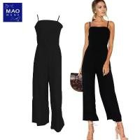 ราคา MAO จั๊มสูทกางเกงขายาว ทรงขากว้าง ชุดจั๊มสูท สายเดี่ยว jumsuit (1733050704438724468)