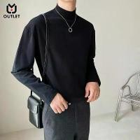 ราคา Lansboter - เสื้อยืดครึ่งคอเต่าผู้ชาย แขนยาว สีทึบ หลวม กลางคอ เลกกิ้ง ชุดชั้นในลำลอง สีขาว (1729740516981705643)