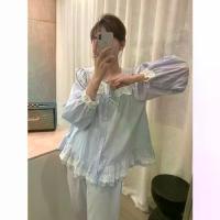 ราคา เสื้อผ้าฤดูใบไม้ร่วง, เสื้อผ้าผู้หญิงขนาดบวก, สาวอวบสามารถสวมใส่ได้, ลูกไม้หวาน, กางเกงขายาว, ชุดนอน, ชุดใส่ในบ้านของเจ้าหญิง, 100.00 กก. (1734209614851639188)