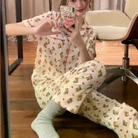 ราคา เสื้อ สายเดี่ยว ลูกไม้ชุดนอนอก56ไซส์ใหญ่ชุดนอนฤดูร้อนสำหรับผู้หญิงที่เข้ากันได้ เสื้อคลุมแขนสั้นผ้าฝ้ายเทียม กางเกงขายาว น่ารักหวาน ชุดนอน iPhone Bear Little Lady (1733528391776896377)