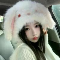 ราคา แฟชั่น อบอุ่น หมวกฤดูหนาว หูสามารถขยับได้ ผ้าขนสัตว์ หมวกขนฟูหูกระต่าย กำมะหยี่ ป้องกันหู หมวกบีนนี่ ผู้หญิง (1733223468064344011)