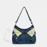 ราคา กระเป๋าสะพายไหล่ ดีไซน์สไตล์เกาหลี กระเป๋ายีนส์ซักได้ กระเป๋าโท้ท ความจุมาก (1731520901090477542)