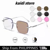 ราคา แว่นตาป้องกันรังสีโฟโตโครมิก, ไร้ขอบ, สำหรับผู้หญิงและผู้ชาย, แว่นตาเปลี่ยนสี, แว่นตา, แว่นตาป้องกันแสงสะท้อน, ป้องกัน UV400, แว่นตา 2 in 1, กรอบโลหะ, ร้าน kaidi, [COD] (1732932043376985564)