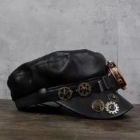 ราคา หมวกสไตล์พังค์โลหะสีน้ำเงิน แว่นตา หมวกหนัง PU หมวกนิวส์บอย หมวกปาร์ตี้ หมวกฮาโลวีนพังค์มีหนาม (1733820984156390473)