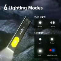 ราคา พวงกุญแจ LED, Warsun, ไฟฉาย, การชาร์จ USB-C, 800Lm, ไฟฉายขนาดเล็กแบบพกพา, โคมไฟพกพา, ไฟทำงานฟอง, พร้อมแม่เหล็ก (1733085343887557808)