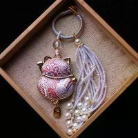 ราคา มรดกวัฒนธรรมที่ไม่มีตัวแทน กระเป๋าแขวนพู่แมวผ้าลายบรอกแคดตกแต่งสไตล์ฮั่นฝูโบราณ อุปกรณ์แขวนในรถ พวงกุญแจ (1734056551640631260)