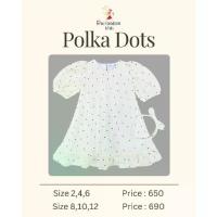 ราคา ชุดเดรสลายจุด ชุดเดรสเด็กผู้หญิง POLKA DOTS พื้นขาวจุดดำ คอกลม แขนตุ๊กตา + ที่คาดผม พร้อมส่ง (1733886312514749541)