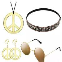 ราคา สันติภาพ เครื่องหมาย สันติภาพ แว่นกันแดด สร้อยคอ ที่คาดผม ต่างหู ชุดฮิปปี้ สำหรับปาร์ตี้คาร์นิวัลฮาโลวีน (1732449721387091138)