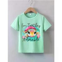 ราคา เสื้อผ้าเด็กทารกและเด็กผู้หญิง, เสื้อยืดพิมพ์ลายเต่าทะเลลำลอง, แฟชั่นเด็ก, เสื้อคอกลมแขนสั้น, เหมาะสำหรับฤดูร้อน (1733849588664928242)