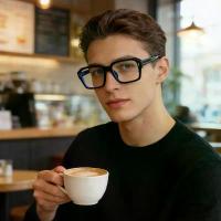 ราคา ขายดีข้ามพรมแดน แว่นตาคุณภาพสูง กรอบเหลี่ยมสไตล์มีเอกลักษณ์ แฟชั่นวินเทจ แนวศิลปะ ไม่ต้องมีค่าสายตา ป้องกันแสงสีฟ้า (1734105686458336986)