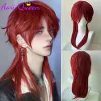 ราคา วิกผมหางค้าง AOSIQUEEN, วิกผมหางปลาแบบมีหน้าม้า, วิกผมสีแดงตรงสังเคราะห์สำหรับผู้ชาย เหมาะสำหรับงานปาร์ตี้ คอสเพลย์ และใช้งานประจำวัน (1734196155070777114)