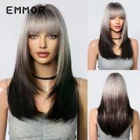 ราคา วิกผมเต็มรูปแบบใหม่ สไตล์คอสเพลย์พังก์ สีชมพูไล่ระดับสีน้ำตาลเข้ม วิกผมหน้าม้า คอสเพลย์ ผมยาวตรง (1733855198893999939)