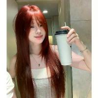 ราคา วิกผม, วิกผมชั้นตรง, สีแดงไวน์, พร้อมทรงผมหน้าม้า (1733438500914235377)