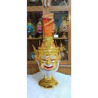 ราคา ♜เศียรครู พ่อแก่ บรมครู ขนาดครอบ งานกระดาษ ใส่ตาแก้ว ปิดทองเค ประดับพลอย พร้อมฐานไม้อัดสีแดง หัวโขน เศียรเทพ ของที่ระลึก❣ (1733677945130092148)