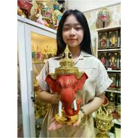 ราคา หัวพระไทยเศียรครู พระพิฆเนศ สำหรับบูชา ขนาดกลาง กว้าง 8 นิ้ว สูงรวมฐาน 14 นิ้ว ฟรีฐานปิดทอง งานสวย เนื้อเรซิ่น ปิดทองเค ฝีมือประณีต มี 11 สี หัวโขน เศียรครู เศียรเทพ ของที่ระลึก ของแต่งบ้าน KHON MASK 