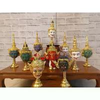 ราคา ♡เศียรครู ขนาดกว้าง 4 นิ้ว สูง งานสวย เนื้อเรซิ่นปิดทอง พร้อมฐานปิดทอง มีให้เลือก 10 เศียรครู หัวโขน ของที่ระลึก✷ (1733678242384217194)