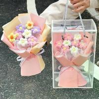 ราคา วันครู วันวาเลนไทน์ ดอกไม้ประดิษฐ์ถักโครเชต์ ดอกไม้พัฟ กล่องของขวัญช่อดอกไม้ถักโครเชต์ ของที่ระลึก (1733858487822288342)