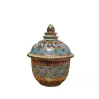 ราคา โถเบญจรงค์ ลายเขียน ลายดอกไม้ ของที่ระลึก ทรงคุณค่า เดินน้ำทองเต็ม สวยงาม ขนาด 4 นิ้ว (1732211534822344318)