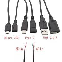 ราคา สายไฟ USB 2/4 Pin Micro USB/USB 2.0 A/ประเภท C ชายหญิงปลั๊กสายไฟ DIY ข้อมูลชาร์จสาย 30 ซม. (1734382526852400329)