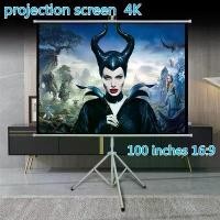 ราคา จอโปรเจคเตอร์ 100 นิ้ว 16:9 พร้อม ขาตั้ง 3 ขา จอแขวนมือดึง จอ โปรเจคเตอร์ จอรับภาพโปรเจคเตอร์ พกพา ภาพสด คมชัด จอรับภาพ แบบตั้งพื้น Tripod Projector Screen 100 Inches 4K (1734247147302651882)