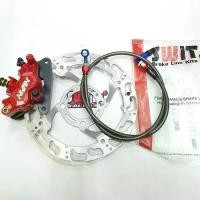 ราคา ปั๊มล่าง โลโก้นูน + จานเจาะ ลายเท้า + สายเบรคสวิทช์ แท้ สำหรับใส่โช้คเดิม เวฟ125R , เวฟ125S , เวฟ125ไฟเลี้ยวบังลม สวิตช์ (1734350217110652752)