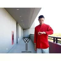 ราคา SHIRTFOLDING เสื้อเชิ้ต แขนยาวคอปก / แขนยาวคอจีน สีแดงสด แดงคริสต์มาส แดงตรุษจีน กระดุมดำ ซีโอดี (1733248238541637382)