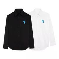 ราคา VIPSHIRT เสื้อเชิ้ต เสื้อเชิ้ตผู้ชาย เสื้อสีขาว ดำ ลายหมาสีฟ้า (1734022495507219880)
