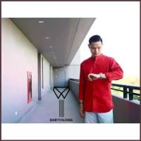 ราคา SHIRTFOLDING เสื้อเชิ้ต แขนยาวคอปก / แขนยาวคอจีน สีแดงสด แดงคริสต์มาส แดงตรุษจีน กระดุมดำ (1734434868314736081)