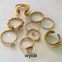 ราคา URPALS แหวน Stainless ชุบทอง18K ฝังเพชร CZ และ แหวนมินิมอล งานเรียบหรู ดีไซน์เก๋ (1734395450254395370)