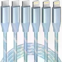 ราคา USB C to Lightning Data Cable 3-Pack 6 Feet (Approximately 1.8m ) Apple MFi Certified iPhone Fast Charging Type C to Lightning Data Cable Compatible with iPhone 14 13 12 11 Pro Max Xr Xs 8 etc (173395