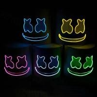 ราคา Wholesale Marshmallow DJ Light-Up Headgear Marshmello Halloween EL Mask EVA Top 100 Electronic Music Festival In Stock (1733588542167745848)