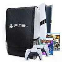 ราคา Sony กระเป๋าสะพาย PS5 Pro คลังสินค้า สีขาว-ดำ พร้อมส่ง สำหรับ PS5 Pro จอขาว จอยx2 และเกม Ratchet & Clank (1732378629111252184)