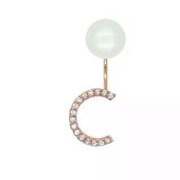 ราคา A.CEMI [Rose Gold] Initial Pearl Stud Earring - 1 Pair ต่างหูมุกแท้ 1 ข้าง มุกแท้ ต่างหูเงินแท้ ชุบทอง 18K โรสโกลว์ ต่าง (1729619544215685760)