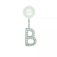 ราคา A.CEMI Initial Pearl Stud Earring - 1 Piece [White Gold]ต่างหูมุกแท้ 1 ข้าง มุกแท้ (1729620023469836928)