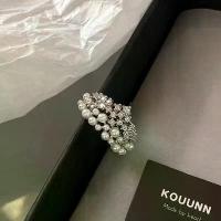 ราคา French Style Australian White Open Wide Pearl Ring for Women, Niche Design Adjustable Index Finger Ring, Light Luxury Crown Ring (1733222001316037774)