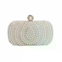 ราคา Pearl Women's Evening Bag Handmade Beaded Embroidery Diamond-Studded Bag Socialite Water Drop Banquet Dress Bag Clutch Crossbody Bag (1732987782806144437)