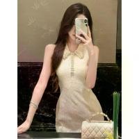 ราคา New Summer Sleeveless Dress Heavy Pearl Design, Waist-Cinched, for Women [Starry Night Whisper] Image (1733481212103591475)