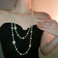 ราคา Pearl French Necklace for Women, Long Style, Korean and Japanese Style, Layered, Exaggerated, Multi-layered, Elegant, Versatile, Unique, Niche Jewelry (1733412590275954651)