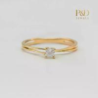 ราคา Vittoria Ring - แหวนเพชรดีไซน์มินิมอล Princess cut 0.16ct Lab grown diamond (1734422290860836561)