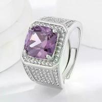 ราคา European and American Men's Five Carat Simulated Tanzanite Sapphire Full Diamond Ring Domineering Silver Plated Ring Fashion Men's Ring (1733557242794837245)