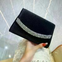 ราคา New Women's European and American Simple Luxury Evening Clutch Velvet Diamond-Studded Shiny Women's Crossbody Bag (1732923280846981012)
